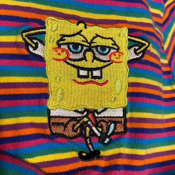 🌸Sponge Bob striped T-shirt🌸 - Picture 1 of 5
